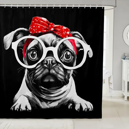Miniatura 29 de Erosebridal Cortina de ducha de guitarra eléctrica 3D de 72 pulgadas de ancho x 78 pulgadas de largo, cortina de baño con llama, cortina de baño