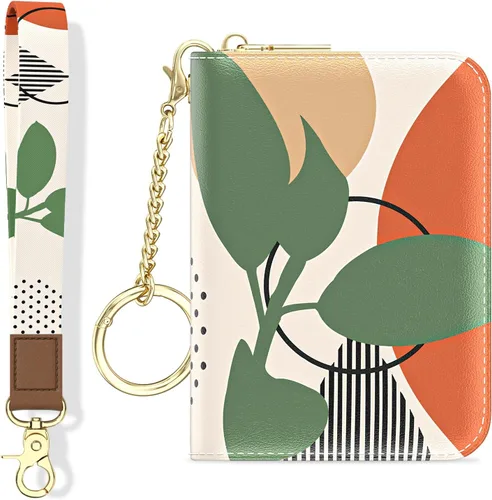 Miniatura 37 de Aiawoxc - Tarjetero para Tarjetas de Crédito para Mujer, Pequeño Organizador de Tarjetas de Negocios de Cuero Delgado con RFID, Cremallera