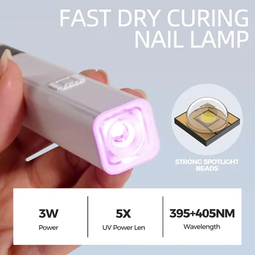 Miniatura 4 de Oneleaf Lámpara de uñas recargable inalámbrica con soporte ajustable, secador de uñas LED portátil para esmalte de gel, temporizador digital