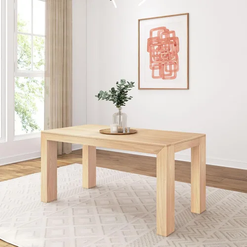 Miniatura 9 de Plank+Beam Mesa de comedor de 48 pulgadas, mesa de cocina de madera maciza de 48 pulgadas, mesa de comedor rectangular para comedor, oficina