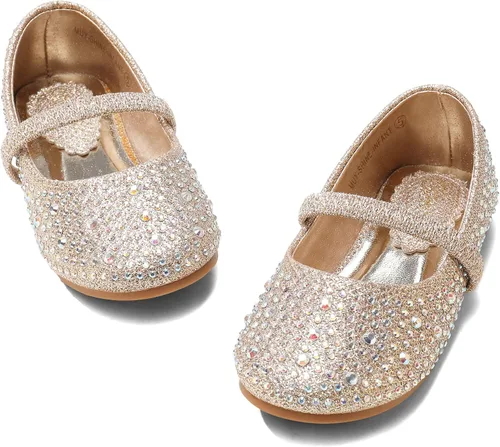 Miniatura 9 de DREAM PAIRS Zapatos planos Mary Jane con diamantes de imitación para niñas