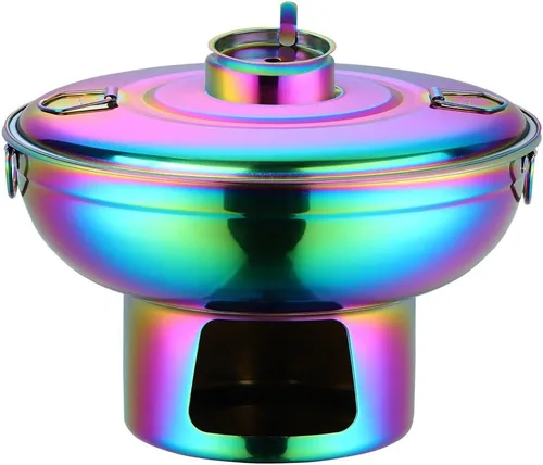 Miniatura 9 de Olla de acero inoxidable dorada duradera para fondue de postre, olla multiusos para frutas, perfecta para reuniones familiares, fiestas de Oro