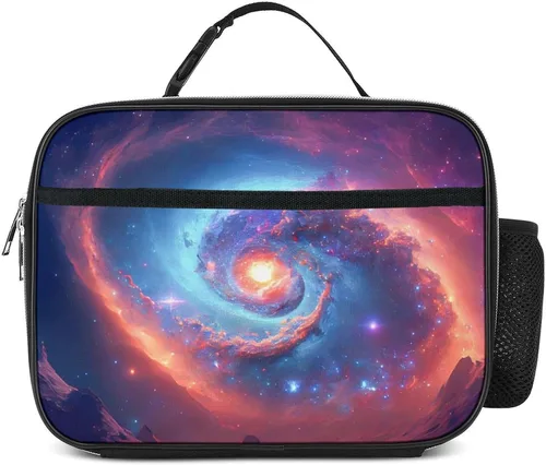 Miniatura 2 de Bolsa de almuerzo de mármol azul aislada reutilizable para niños y niñas, bolsa térmica térmica para hombres, mujeres, escuela, trabajo, picnic