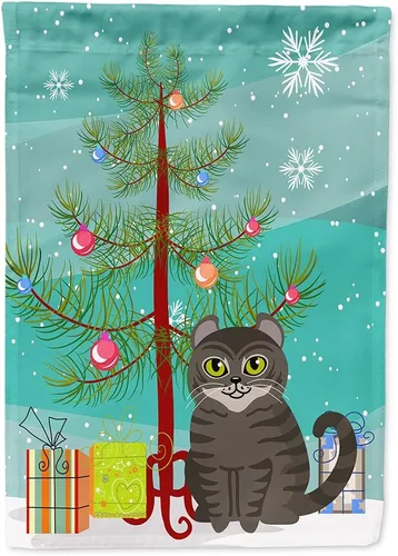 Miniatura 36 de Caroline's Treasures BB4411GF Bandera de jardín con diseño de gato abisinio con texto en inglés "Merry Christmas" para jardín, bandera decorativa