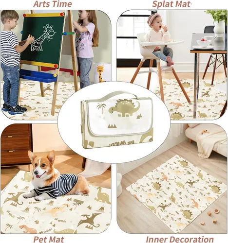 Miniatura 3 de Insular Tapete para salpicaduras de bebé para debajo de la silla alta, artes/manualidades, tapete antideslizante e impermeable para piso, tapete
