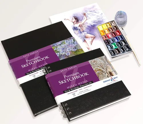 Miniatura 2 de Stillman & Birn Zeta Series Cuaderno de bocetos encuadernado con alambre, 7" x 10", 9.52 oz/m² (extra pesado), papel blanco, superficie lisa