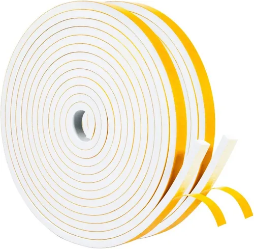 Miniatura 20 de Yotache Burlete fino blanco de 1/2 pulgadas x 1/16, cinta de sellado de junta de espuma para ventana, jamba de puerta corredera, altavoz, tablero