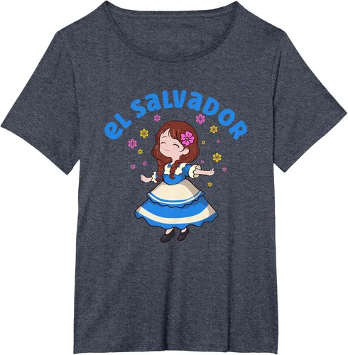 Miniatura 65 de Camiseta de mujer hispana con bandera salvadoreña de El Salvador Orgullosa, Negro