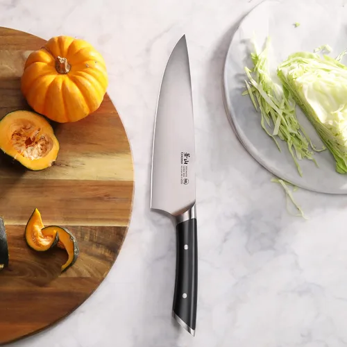 Miniatura 4 de Cangshan HELENA Series Cuchillo de chef forjado de acero alemán (negro, 8 pulgadas)