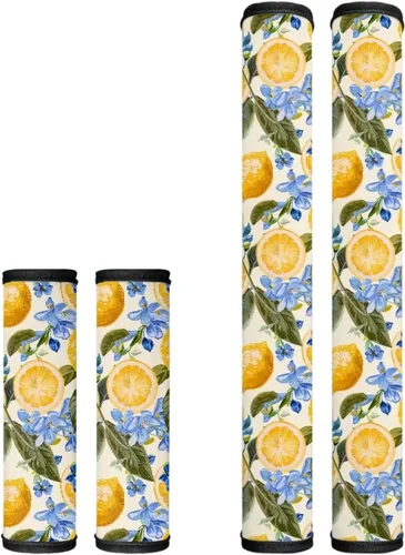 Miniatura 44 de Juego de 4 fundas protectoras de repuesto para manija de puerta de refrigerador con temática de té de la tarde para microondas, horno, refrigerador