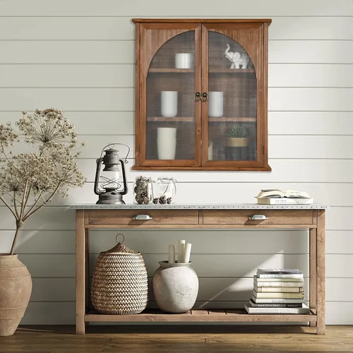 Miniatura 5 de COLLECTIVE HOME - Armario organizador de pared de 24 pulgadas, gabinete de baño de madera maciza con puerta arqueada, ya montado, 22 x 8 x 24