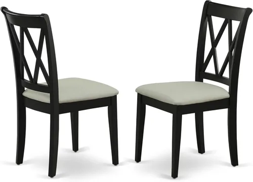 Miniatura 13 de East West Furniture CLC-LWH-W Clarksville - Sillas de comedor con respaldo cruzado doble, juego de 2, color blanco lino