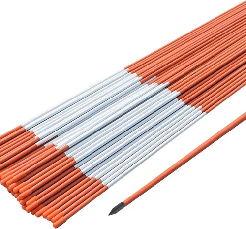 Estacas de nieve marcadores para calzada, estacas para arado de nieve, estacas de jardín de fibra de vidrio naranja con cinta reflectante, apto para