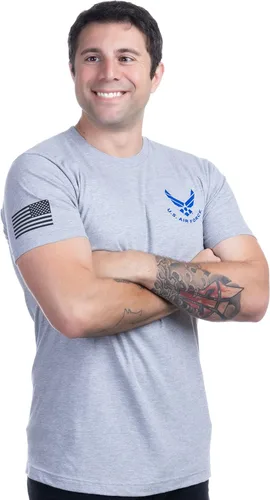 U.S. Air Force Camiseta con licencia de la Fuerza Aérea de los Estados Unidos, camiseta militar para aviadores y veteranos de la USAF para hombres