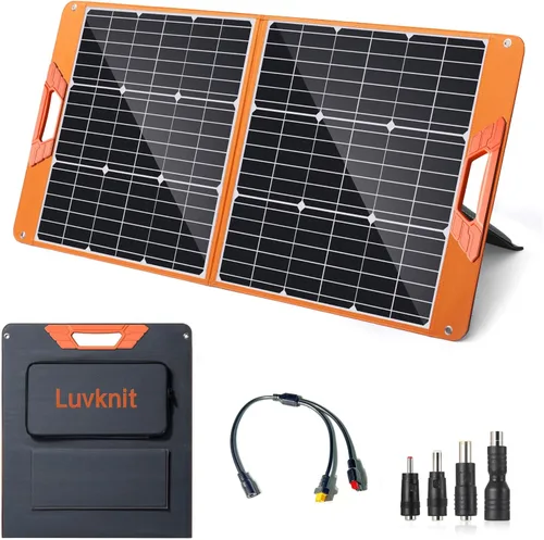 Paneles solares de 100 vatios portátiles, 24% de alta eficiencia, 18V, cargador solar plegable con salidas USB para estaciones de energía,