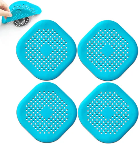Miniatura 10 de 4 Piezas de Captador de Pelo para Desagüe de Ducha, Tapón para Bañera, Protectores de Desagüe para el Hogar, Cubierta de Desagüe con Ventosa, Trampa