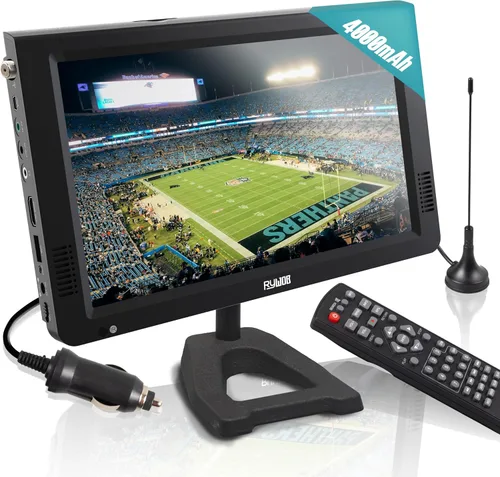 Miniatura 10 de Televisión portátil de 10 pulgadas, televisión pequeña con antena, TV a batería con entrada USB/SD/HDMI, sintonizador ATSC digital integrado