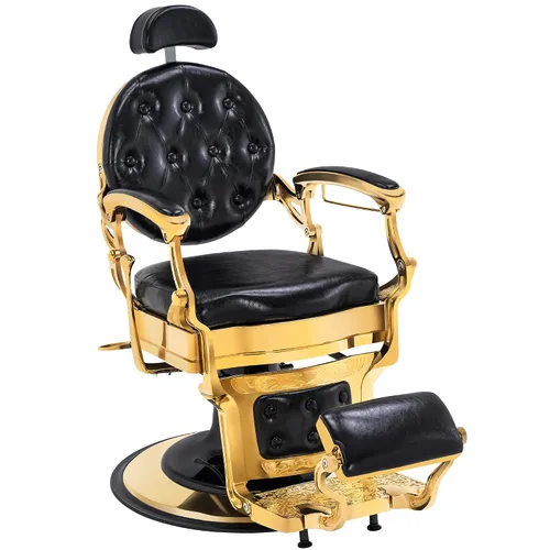 Miniatura 13 de BarberPub Silla de peluquero resistente para hombres con reposacabezas, sillas reclinables hidráulicas de metal antiguo multiusos, equipo de Blanco