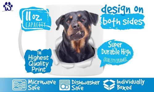 Miniatura 3 de Divertida taza de café Rottweiler – Taza de café de cerámica para perros – Regalo perfecto para los amantes de los perros – Bonita decoración