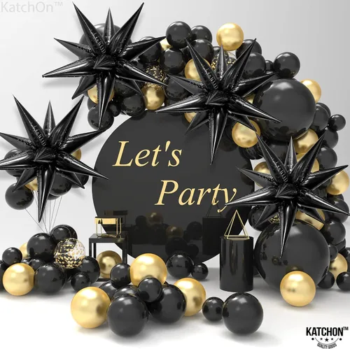 Miniatura 7 de Globos de papel de aluminio con forma de cono de estrella en explosión, negro, 20 pulgadas, para decoraciones de cumpleaños y graduaciones 2022, 50