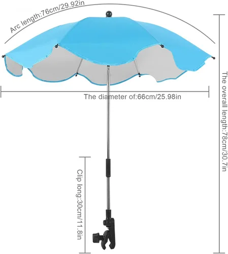 Miniatura 4 de TITA-DONG Paraguas universal ajustable para silla de playa, sombrilla de protección UV con abrazadera, estampado de cebra Patrón de cebra