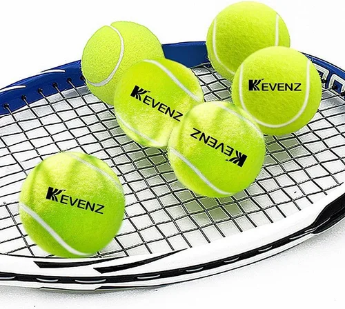 Miniatura 4 de KEVENZ Paquete de 12 pelotas de tenis de entrenamiento de presión estándar, altamente elásticas, más duraderas, buenas para entrenamiento