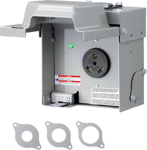 Miniatura 12 de DEWENWILS Caja de toma de corriente de 50 amperios RV, 125V/250V NEMA 14-50R, salida RV cerrada y con candado, resistente a la intemperie, salida