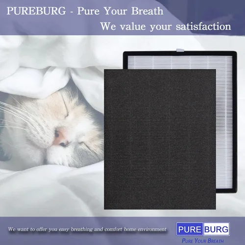 Miniatura 6 de PUREBURG Juego de filtros de repuesto compatibles con el purificador de aire COLZER EPI-328 y purificador de aire Domccy NS-320, H13 HEPA + 4