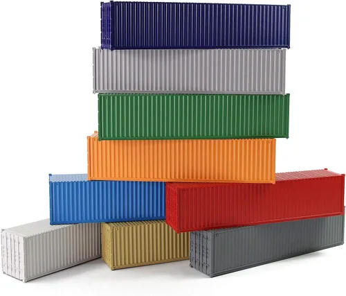 Miniatura 15 de 3pcs HO Escala sin decorar 40 ' (pies) Contenedores de envío 1:87 Contenedor lateral acanalado blanco C8740W