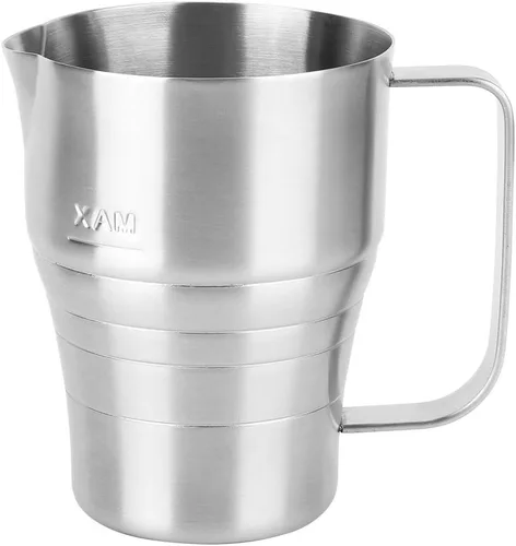 Jarra espumadora de leche, jarra de espuma de acero inoxidable de 10.1 fl oz, taza espumadora de leche para café y café, taza vaporera para arte con
