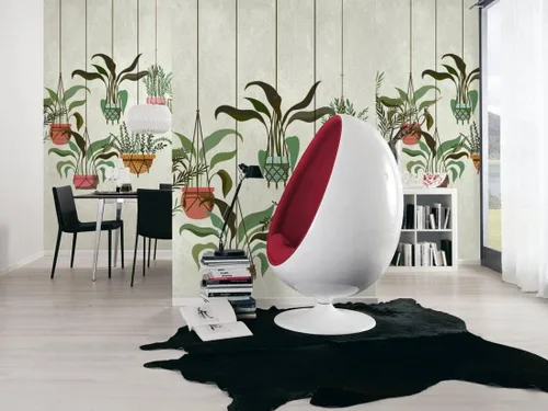 Miniatura 3 de CONCORD WALLCOVERINGS ™ 382661 - Papel tapiz floral para cestas de flores de dormitorio, verde marrón y amarillo, 62.6 pulgadas de ancho x 110