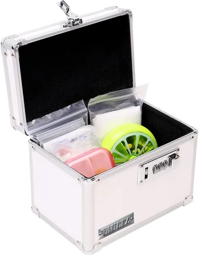 Miniatura 12 de Vaultz Caja de Seguridad para Medicamentos con Cerradura - 5 x 7 x 5 Pulgadas - Caja Fuerte Segura con Cerradura de Combinación - Ideal para Negro