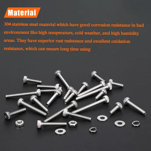 Miniatura 2 de HELIFOUNER 420 piezas M2 x 0.236 in /0.315 in /0.394 in /0.472 in /0.630 in /0.787 in, cabeza hexagonal, tornillos métricos, pernos, arandelas