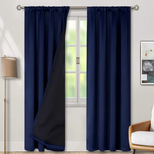Miniatura 20 de BGment - Cortinas opacas para sala de estar de 63 pulgadas de largo, juego de 2 paneles, cortinas para oscurecer toda la habitación, cortinas