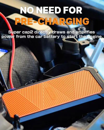 Miniatura 3 de Autowit Arrancador de salto de súper condensador, caja de salto portátil sin batería de 12 V, cables de arranque para coche diésel 8.0 y 4.0