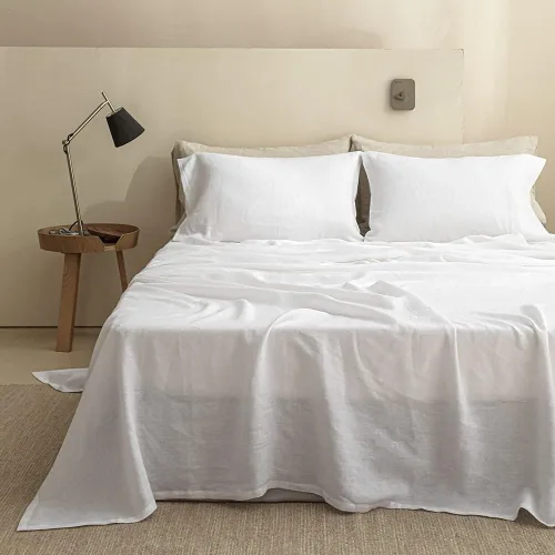 Miniatura 12 de Simple&Opulence - Juego de sábanas de lino 100% lavado, estilo básico, 4 piezas (1 sábana encimera y 1 sábana bajera y 2 fundas de almohada), lino
