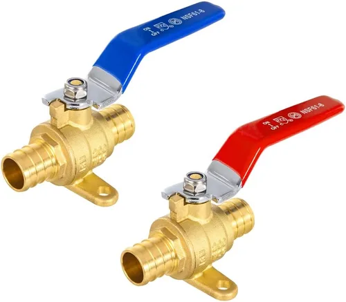 Miniatura 16 de Paquete de 2 válvulas de bola EFIELD Pex Brass de 1/2 pulgada con cierre de puerto completo, caliente y frío, (VALVE001)