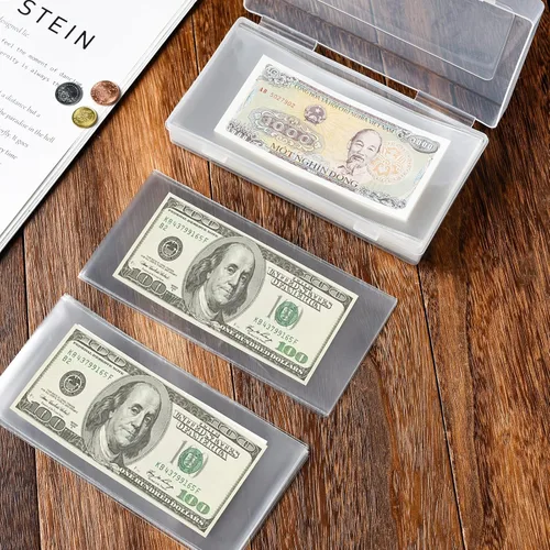 Miniatura 6 de Ettonsun 200 fundas para billetes de dólar, fundas para billetes de dólar, fundas para monedas, protector de billetes de dólar transparente, fundas