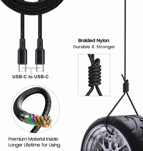 Miniatura 3 de Cargador rápido USB C PD de 30 W para DJI Neo, Mini 4K, 2 SE, 4 Pro, Air 2S, Avata 2 Drones, USB de doble puerto + cargador de pared tipo C con Negro