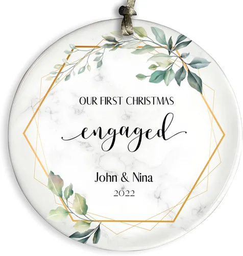 Miniatura 9 de Cozzies Adorno de Navidad personalizado, nuestro primer regalo de compromiso de Navidad, regalo de boda