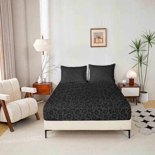 Miniatura 4 de Juego de ropa de cama con estampado de leopardo, tamaño individual, juego de cama de guepardo africano para decoración de dormitorio