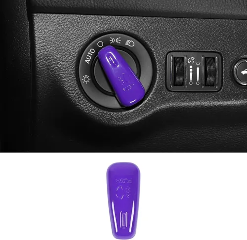 Miniatura 10 de Jimen para Dodge Challenger 2015+, para Dodge Charger 2010+, para Dodge Durango 2011+, Cubierta de botón de interruptor de faro de recorte