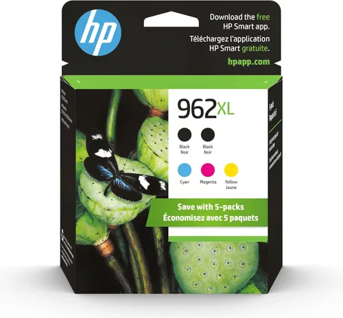 HP Cartuchos de tinta originales de alto rendimiento 962XL, negro, cian, magenta, amarillo (paquete de 5) | Works OfficeJet serie 9010, OfficeJet