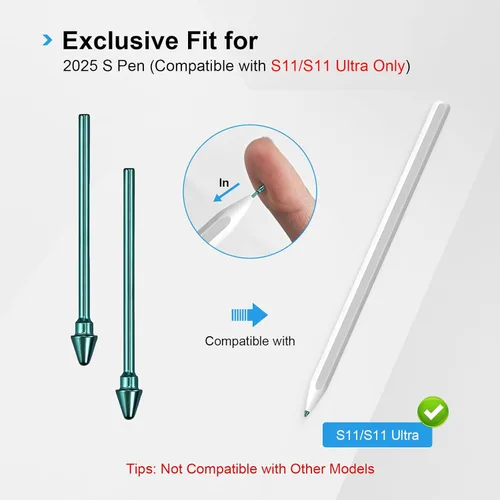 Miniatura 2 de Puntas de repuesto de aleación de titanio compatibles con Galaxy Tab S11 / S11 Ultra 2025 S Pen – Ajuste exclusivo solo para el último S Pen 2025