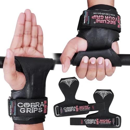 Miniatura 2 de Cobra Grips Weight Lifting Gloves with Adjustable Neoprene Padded Wrist Wraps - Heavy Duty Alternative to Power Lifting Hooks for Deadlifts