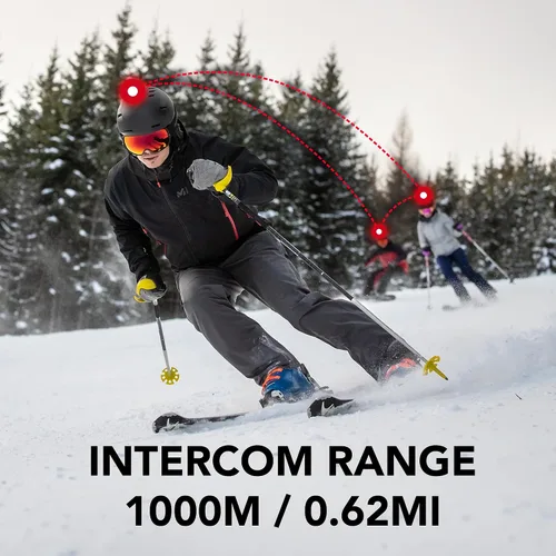 Miniatura 5 de Casco Sena Latitude Snow con altavoces y micrófono incorporados, intercomunicador Bluetooth, comunicación manos libres abierta, escucha de música
