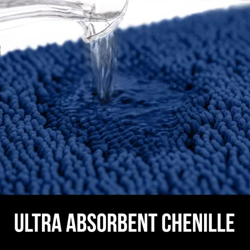 Miniatura 300 de Gorilla Grip - Tapete de baño de felpilla gruesa, suave y absorbente, secado rápido, de microfibra, con reverso de caucho, para piso de ducha, Nube