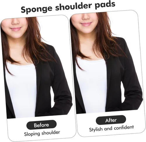 Miniatura 7 de HEALLILY Juego de 2 pares de almohadillas de hombro de esponja para coser, chaqueta, camiseta, vestido, accesorios de costura de 0.4 in