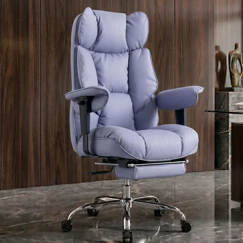 Miniatura 10 de Efomao Silla de oficina grande y alta de 400 libras, silla de escritorio reclinable resistente con reposapiés, silla ejecutiva de piel sintética