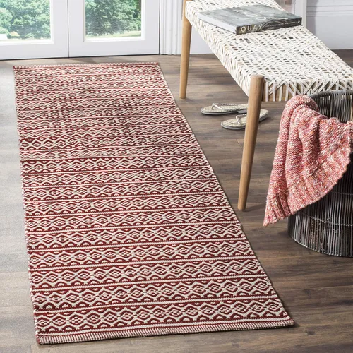 Miniatura 12 de SAFAVIEH Colección Montauk - Alfombra decorativa de 3 x 5 pies, color marfil y negro, hecha a mano de algodón estilo bohemio rural, ideal para zonas